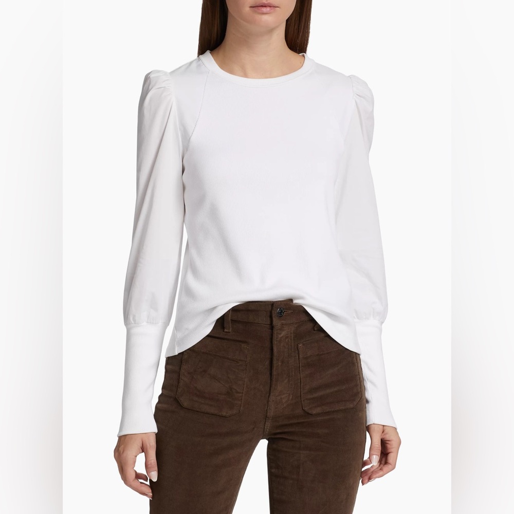 Veronica Beard Donovan White Long Sleeve Top S